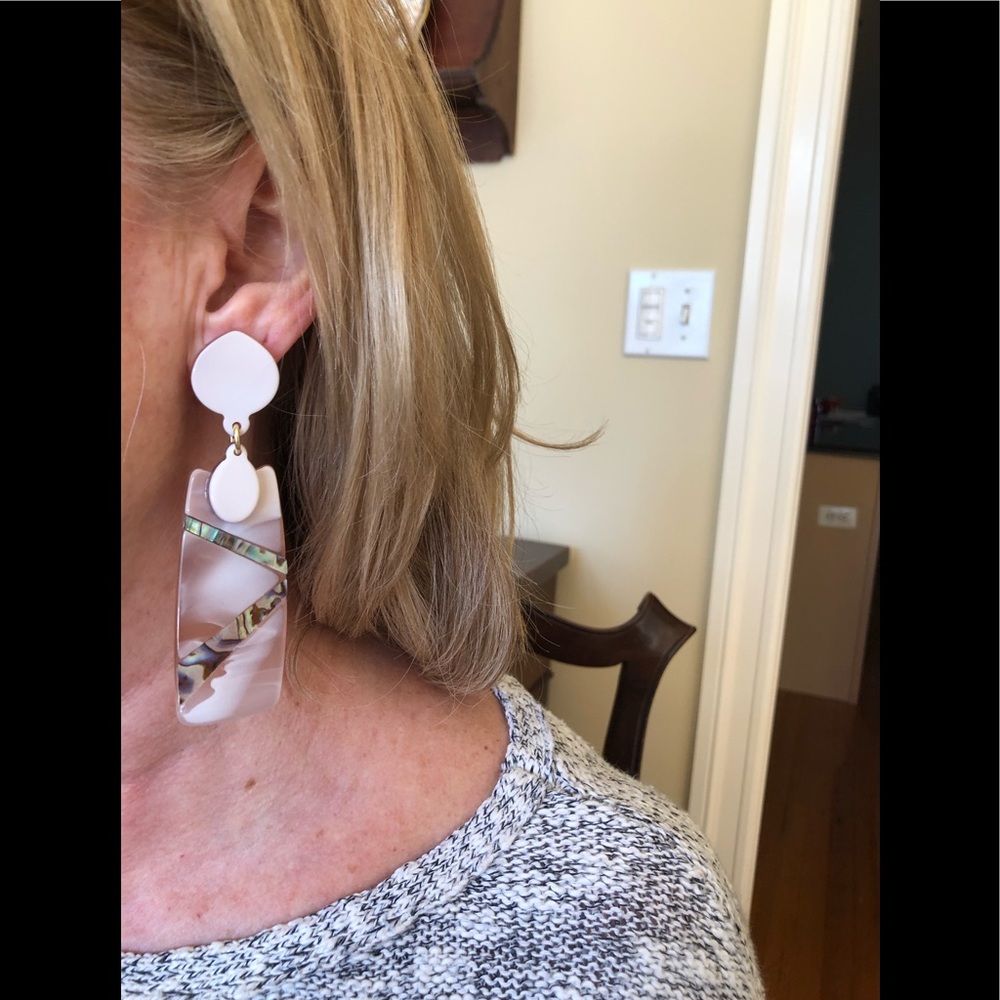 Shell and mother of pearl statement earrings